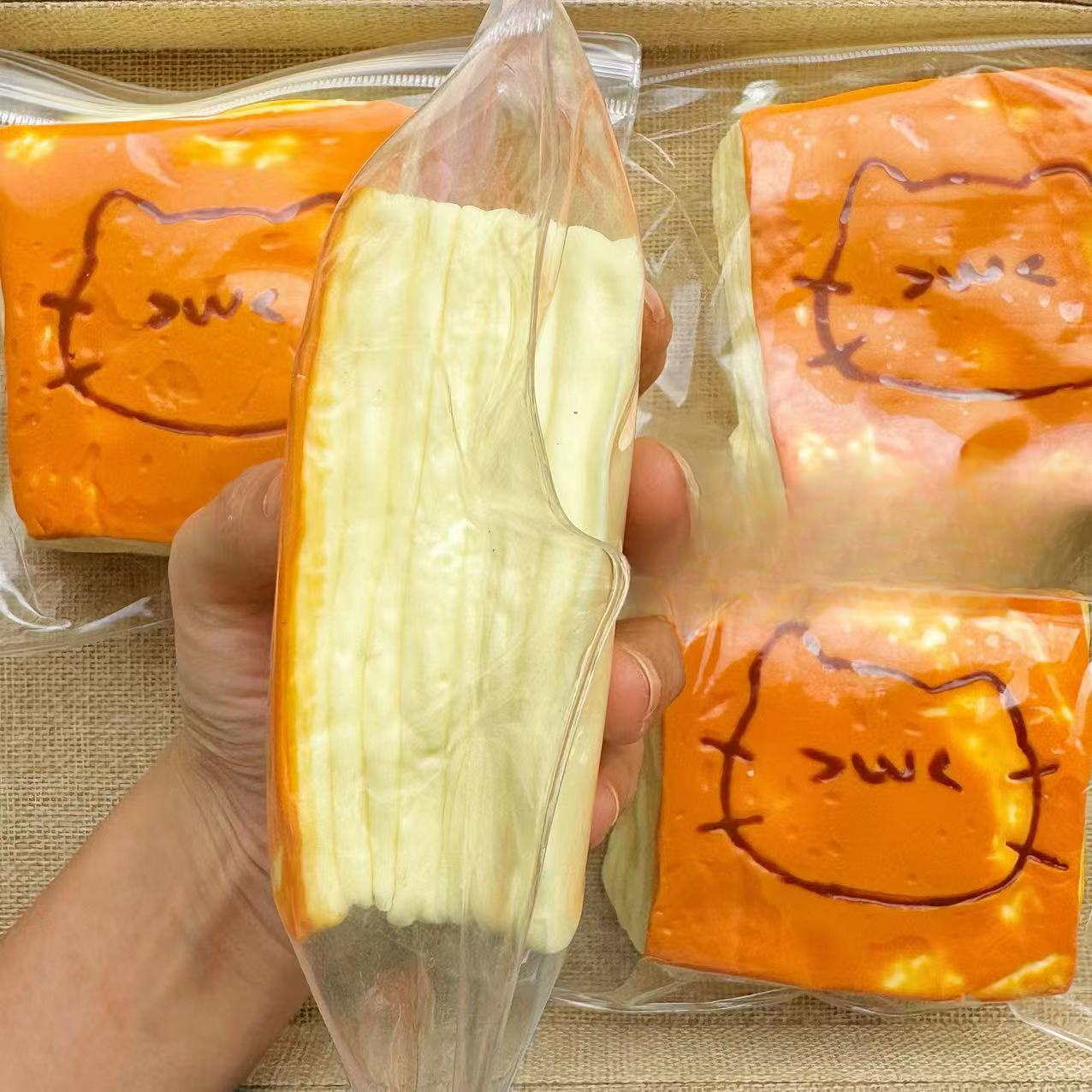 Charcoal Grilled Cheese Squishy Toy