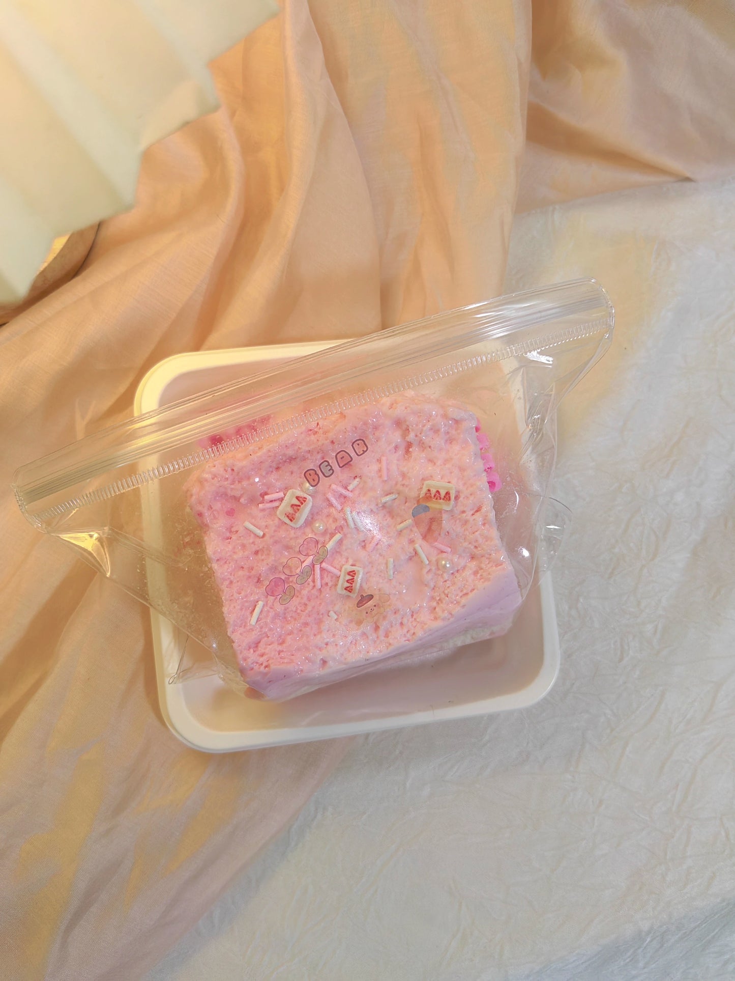 Pink M Toast Squishy Toy