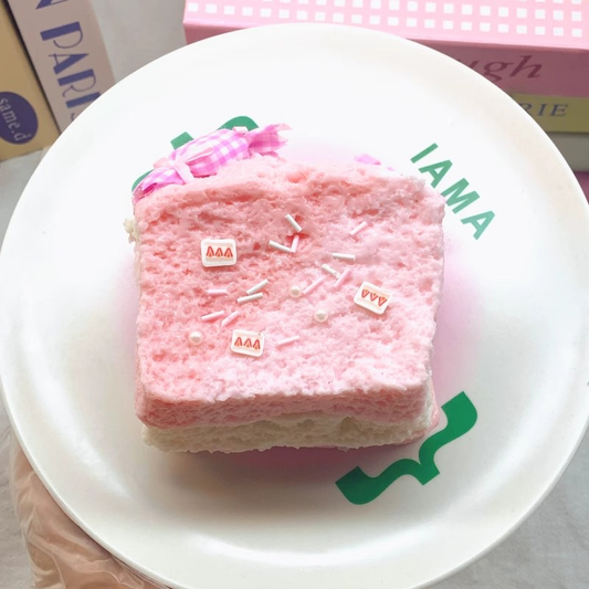 Pink M Toast Squishy Toy