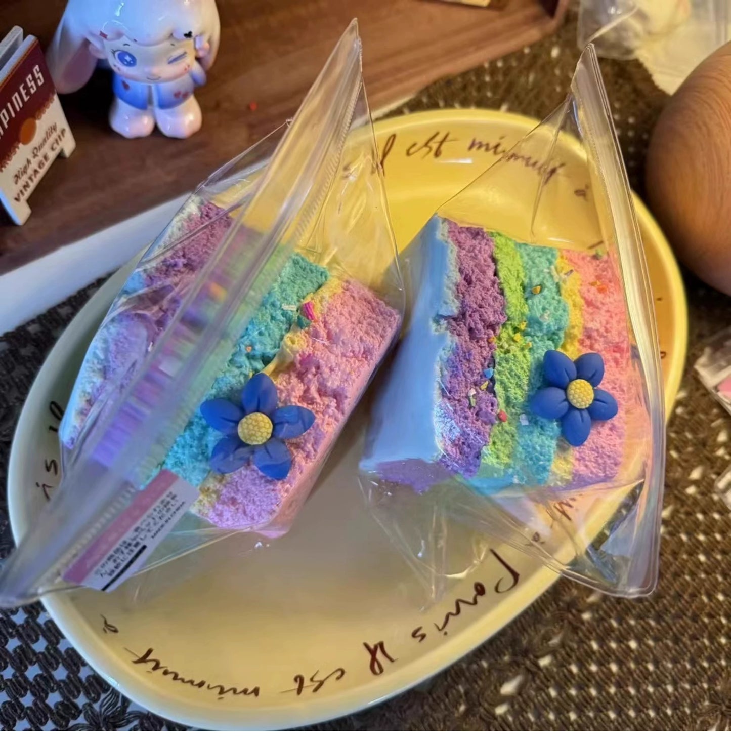 Rainbow Toast Squishy Toy