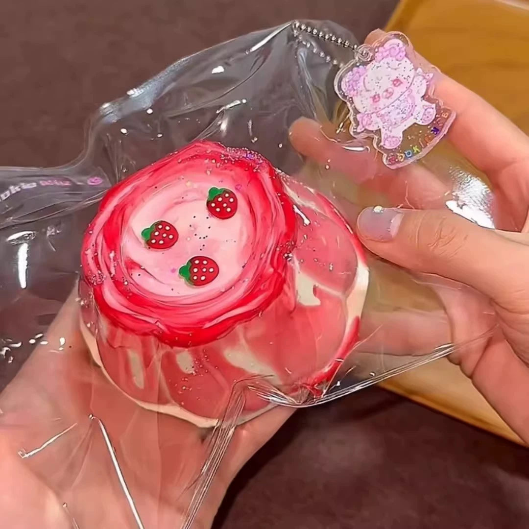 Strawberry Pudding Squishy Toy