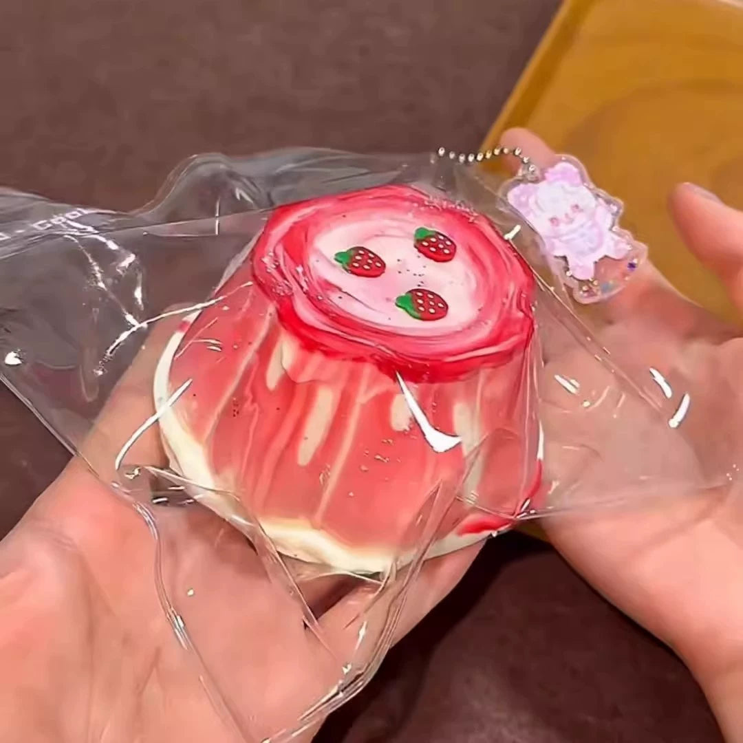 Strawberry Pudding Squishy Toy